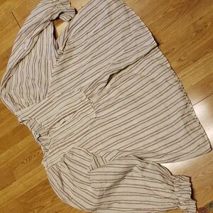 Elizabeth and James cottagecore boho striped smock top size XL